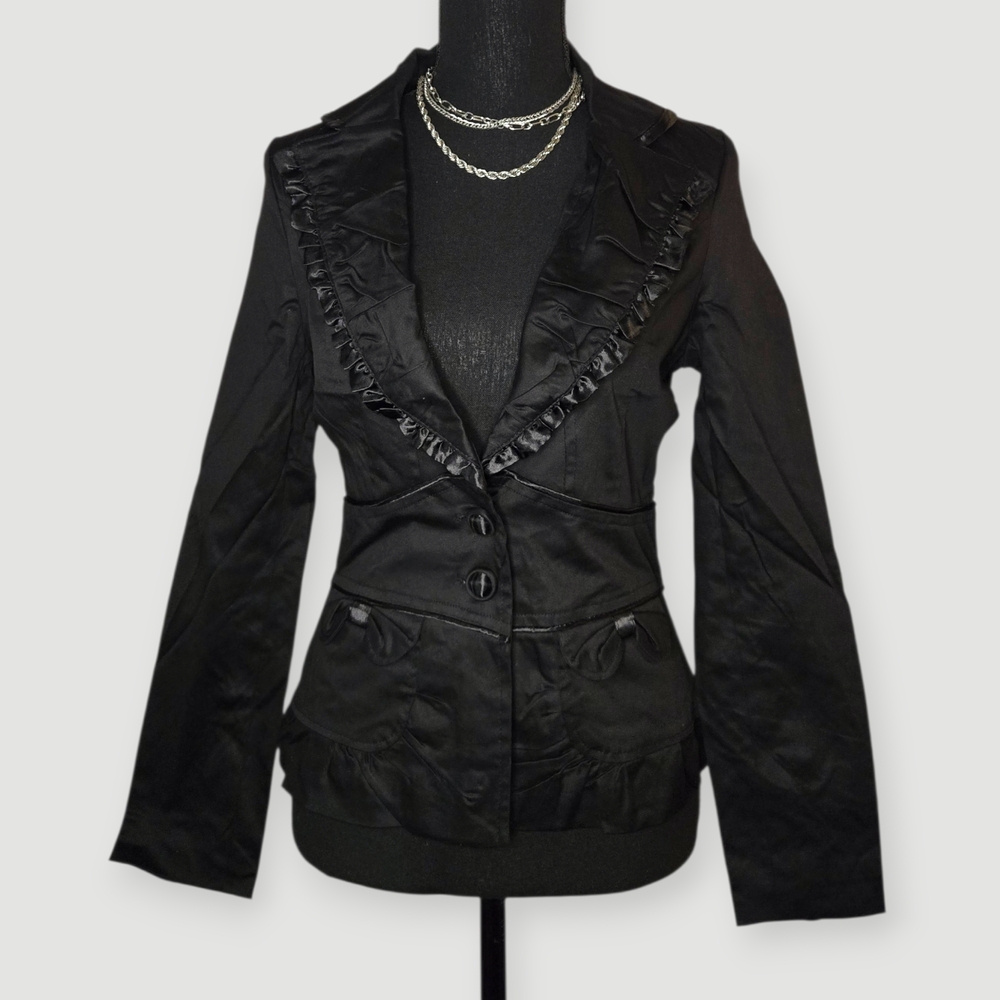 Vintage Y2k Deadstock Cute Ruffle Peplum Blazer !